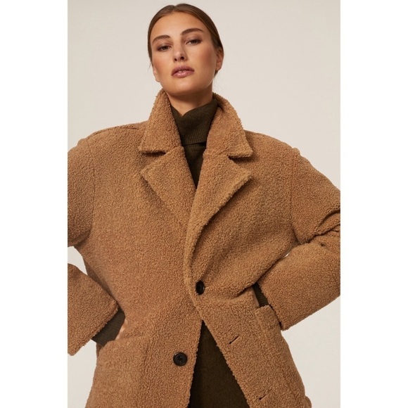 DEREK LAM 70s Reversible Wool Blend Quilted Faux Shearling Oversized Barn Coat 6 - Picture 7 of 17